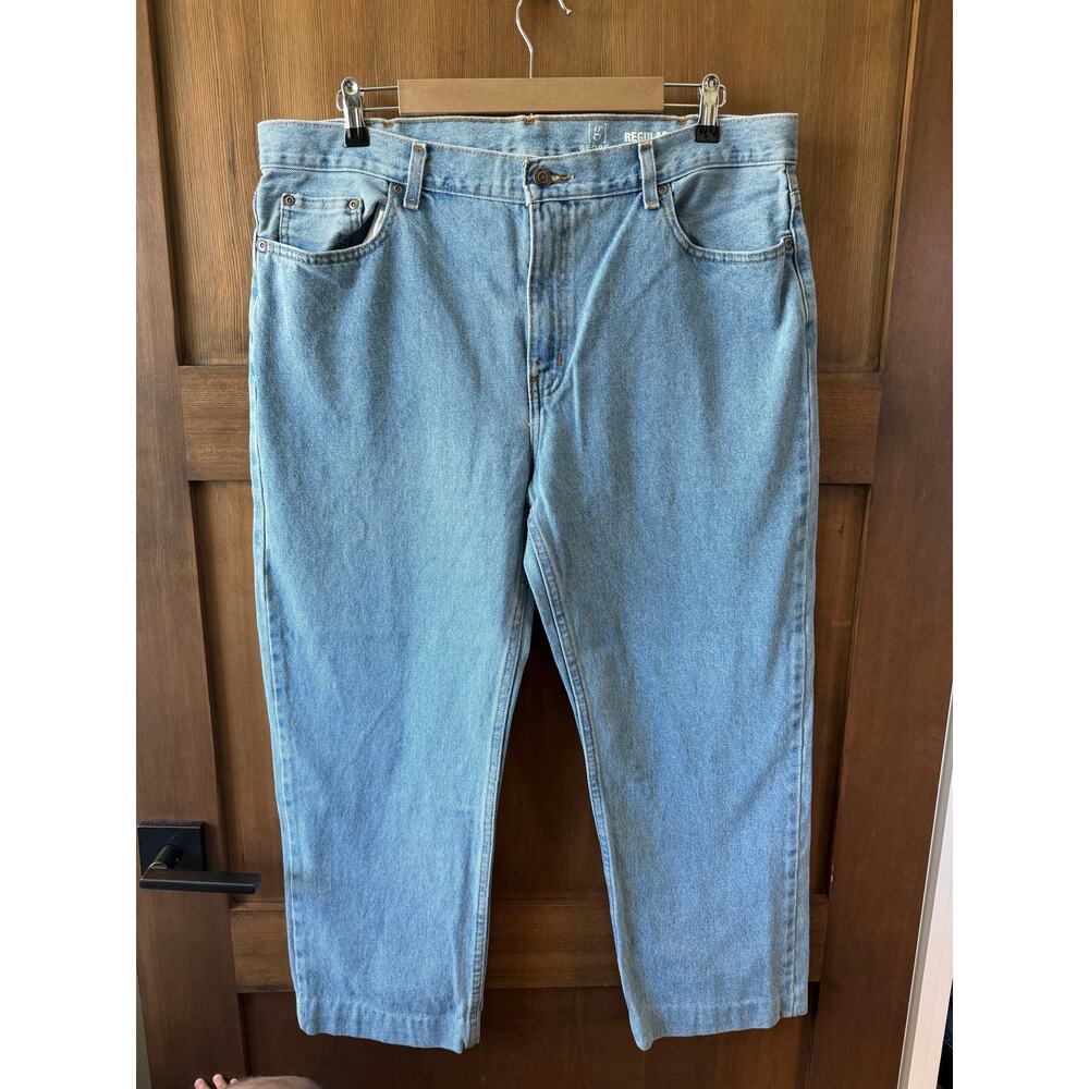 George Men's Jeans Light Wash Size 38x30 Work‎ Wear Thick Feel
